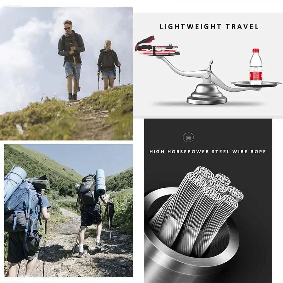 Adventure Gear | Adjustable Trekking Poles with Lightweight Design | Perfect Hiking Support for Stability and Comfort