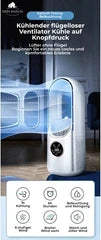 AirCooler | Blade-less USB Fan with Timer & Humidification | Quiet Design for Comfortable Cooling