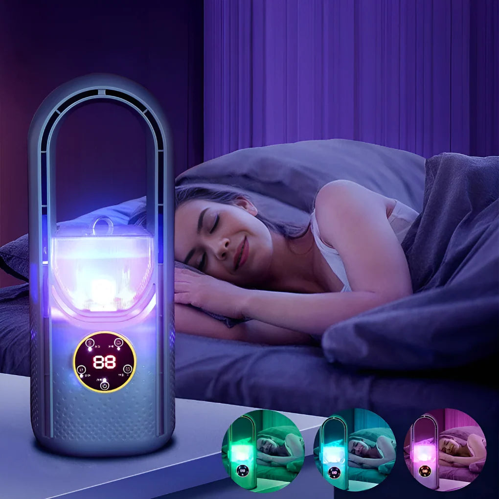 Blade-Free Portable AC Unit with Quiet Operation & Compact Design for Home Comfort