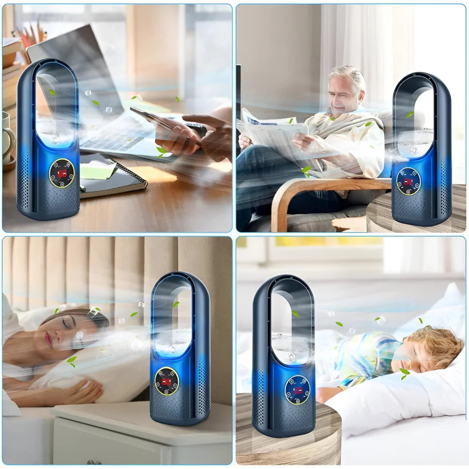 Blade-Free Portable AC Unit with Quiet Operation & Compact Design for Home Comfort