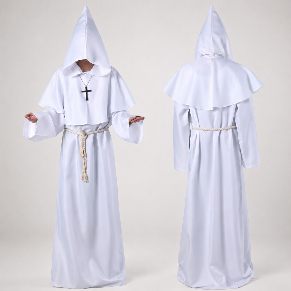 Classic Nun Costume | Adult Halloween Robe with Full-Length Design | Perfect for Themed Events