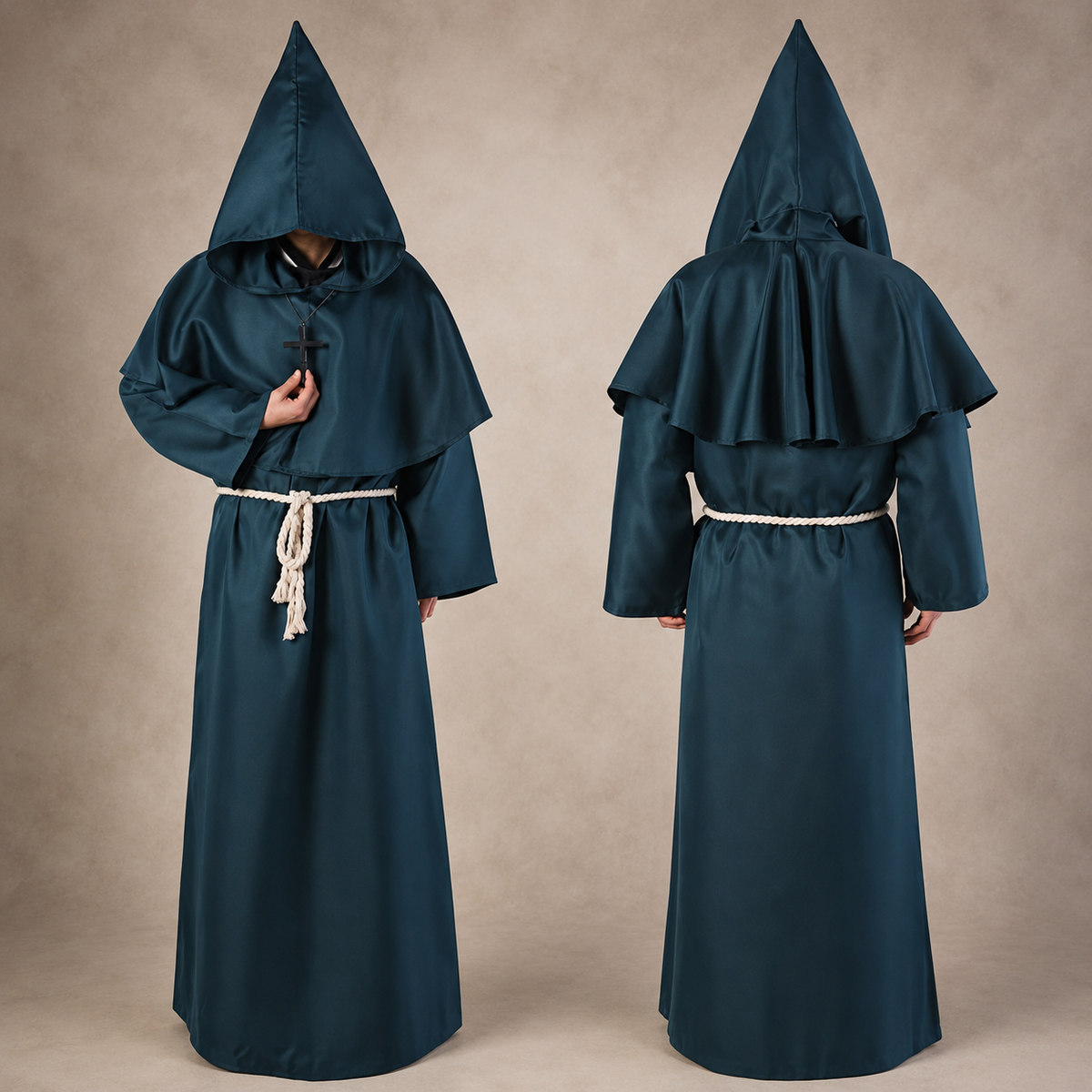 Classic Nun Costume | Adult Halloween Robe with Full-Length Design | Perfect for Themed Events