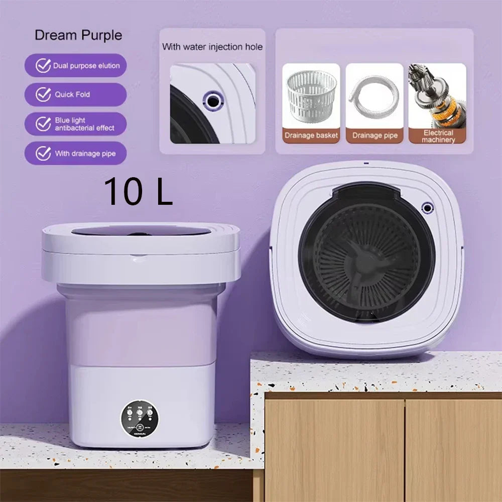 Clean Jet Portable Travel-Ready Washing Machine Foldable Compact