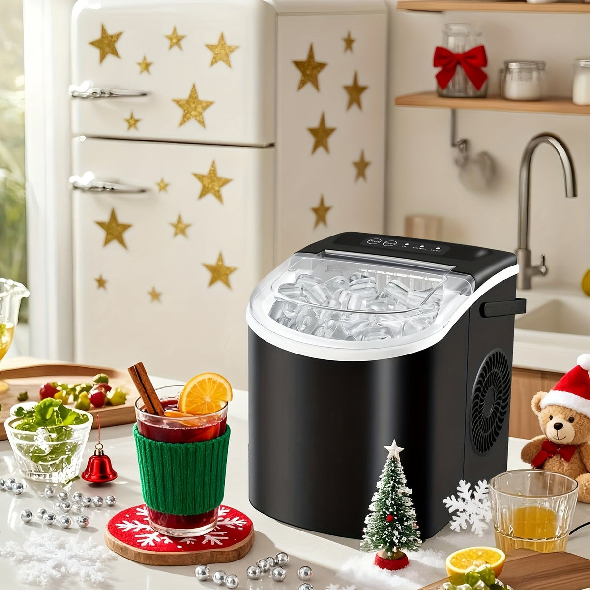 Compact Ice Maker | Portable Countertop Ice Machine with Fast Production | Ideal for Home and Office