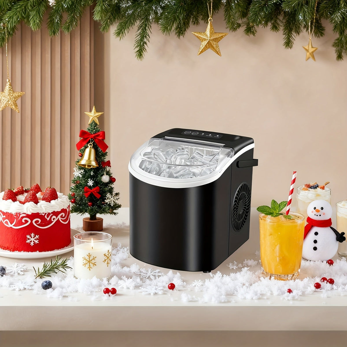 Compact Ice Maker | Portable Countertop Ice Machine with Fast Production | Ideal for Home and Office
