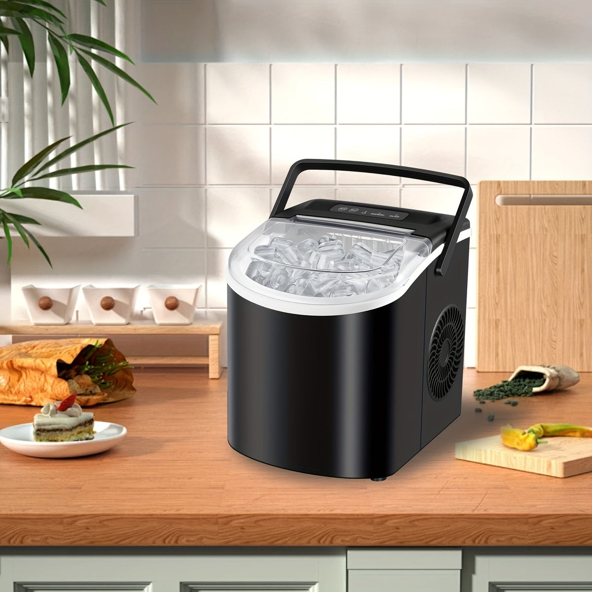 Compact Ice Maker | Portable Countertop Ice Machine with Fast Production | Ideal for Home and Office