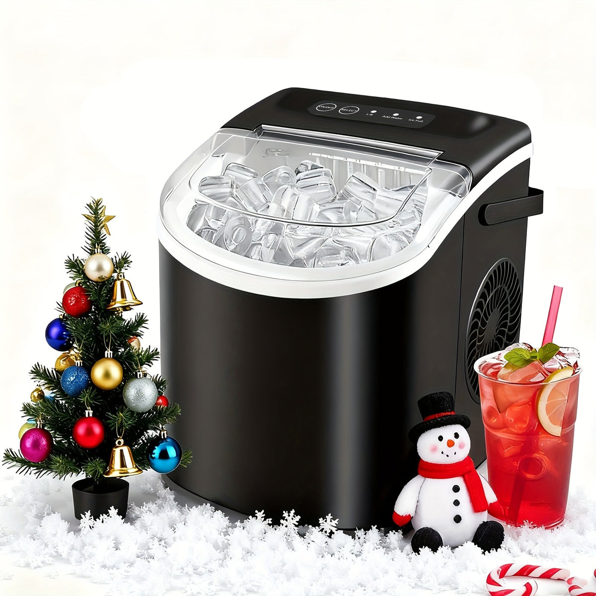 Compact Ice Maker | Portable Countertop Ice Machine with Fast Production | Ideal for Home and Office