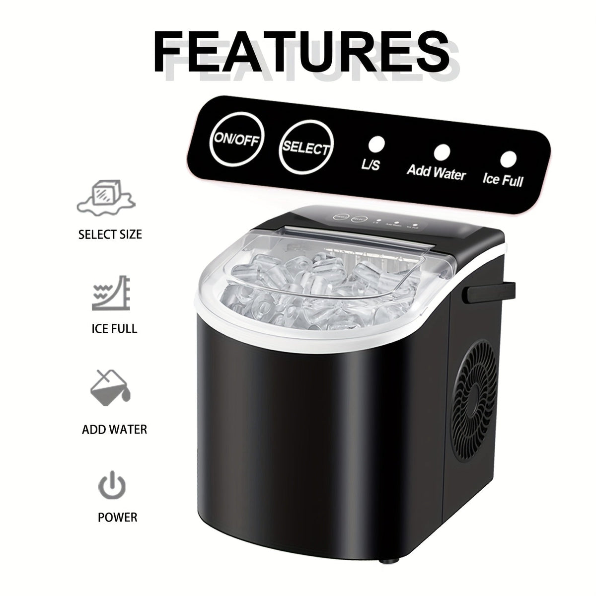Compact Ice Maker | Portable Countertop Ice Machine with Fast Production | Ideal for Home and Office