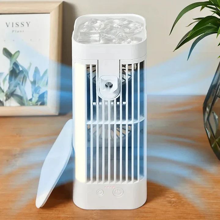 Compact Mini Desk Fan with Spray Cooling & Quiet Operation | USB-Powered for Instant Relief