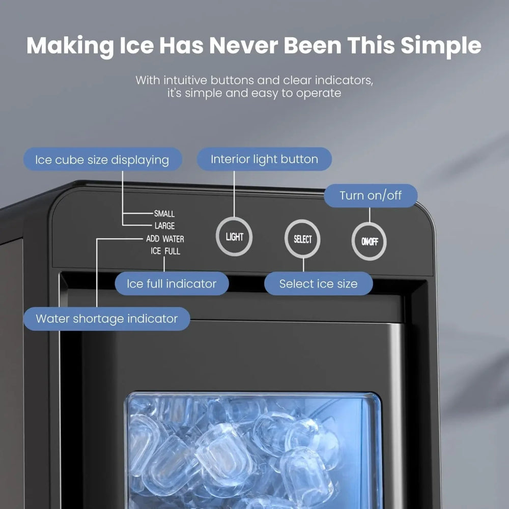 Compact Portable Ice Maker | Fast Ice Production with Self-Cleaning Feature for Home and Office