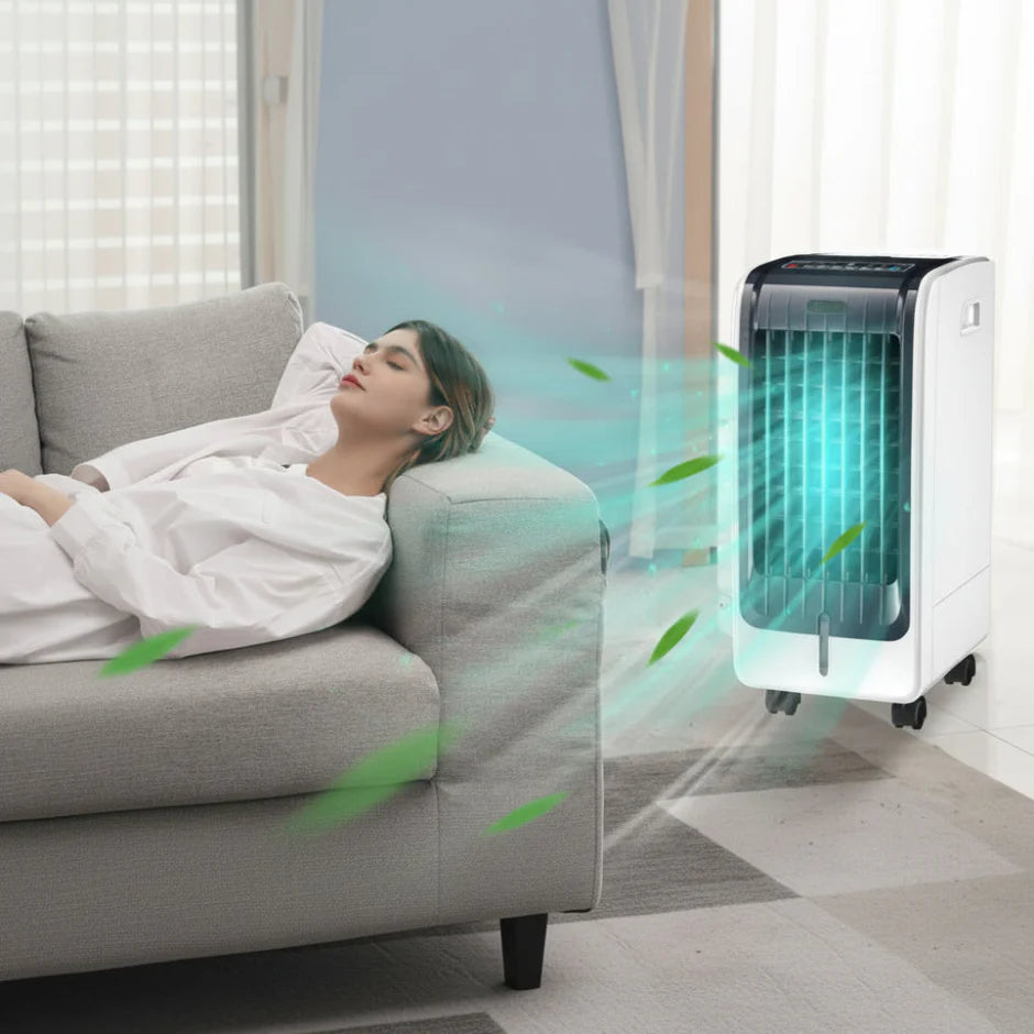 Cooling Breeze | Portable Air Conditioner with 3 Speed Settings & Timer | Efficient Evaporative Cooler for Comfort