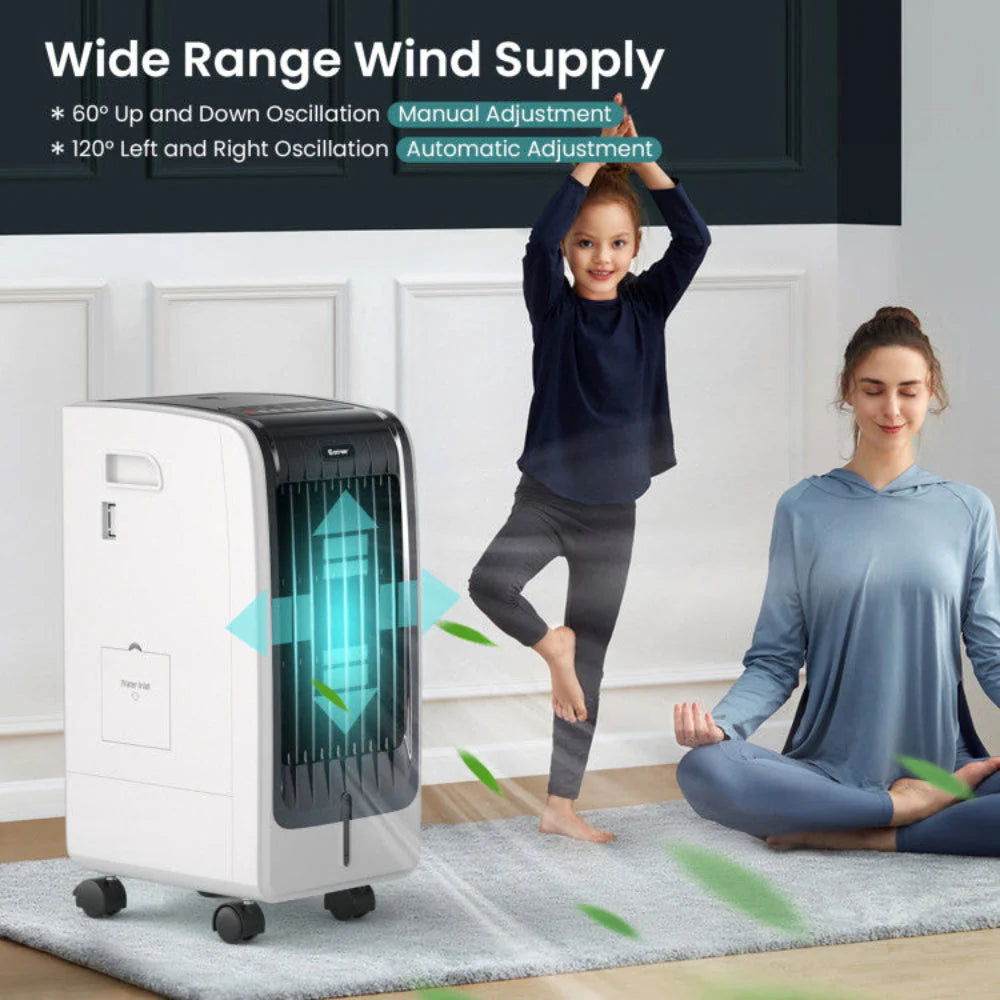 Cooling Breeze | Portable Air Conditioner with 3 Speed Settings & Timer | Efficient Evaporative Cooler for Comfort