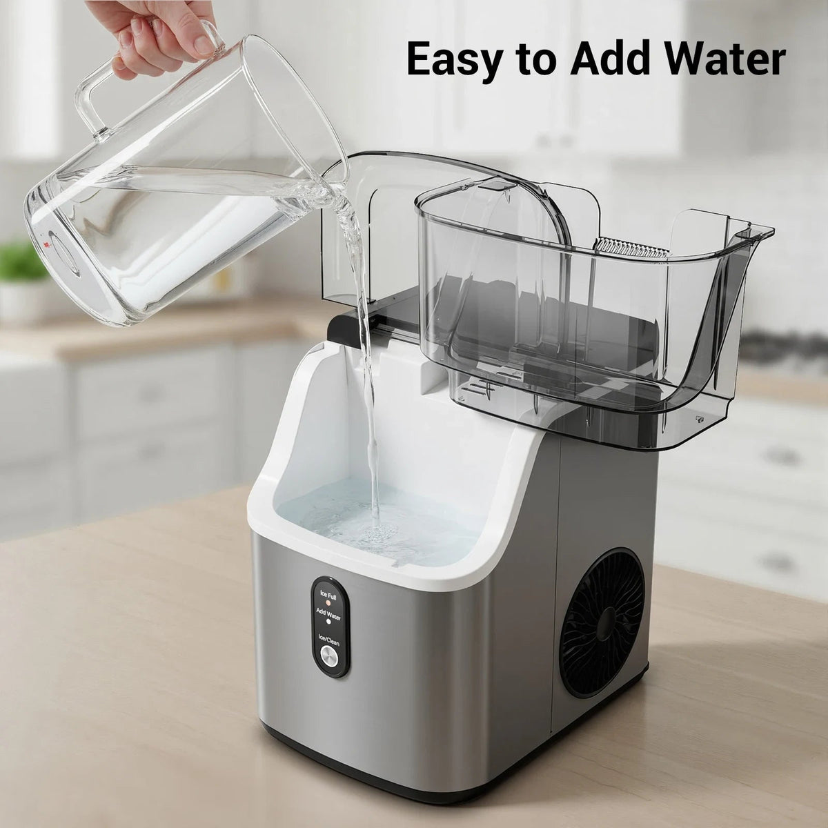 Effortless Nugget Ice Maker | Self-Cleaning Countertop Machine for Soft Chewable Ice