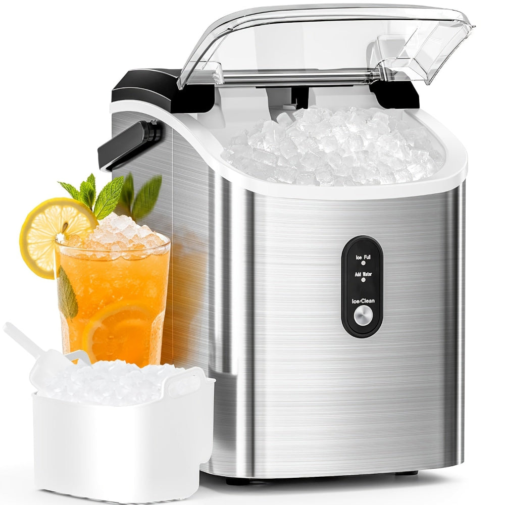 Nugget Ice Maker | Portable Countertop Ice Machine with Fast Production | Compact Design for Home and Office