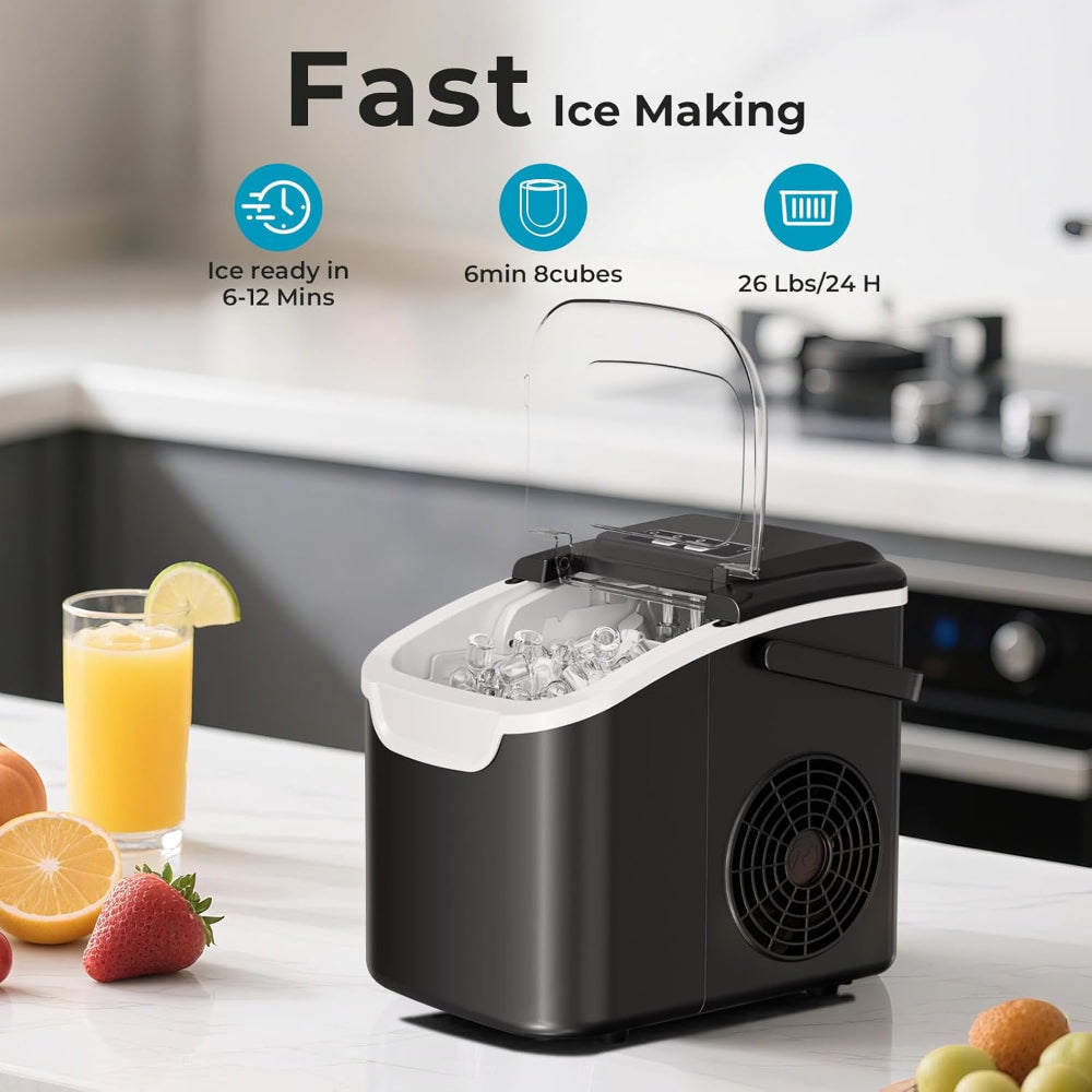 Nugget Ice Maker | Portable Countertop Ice Machine with Fast Production | Compact Design for Home and Office