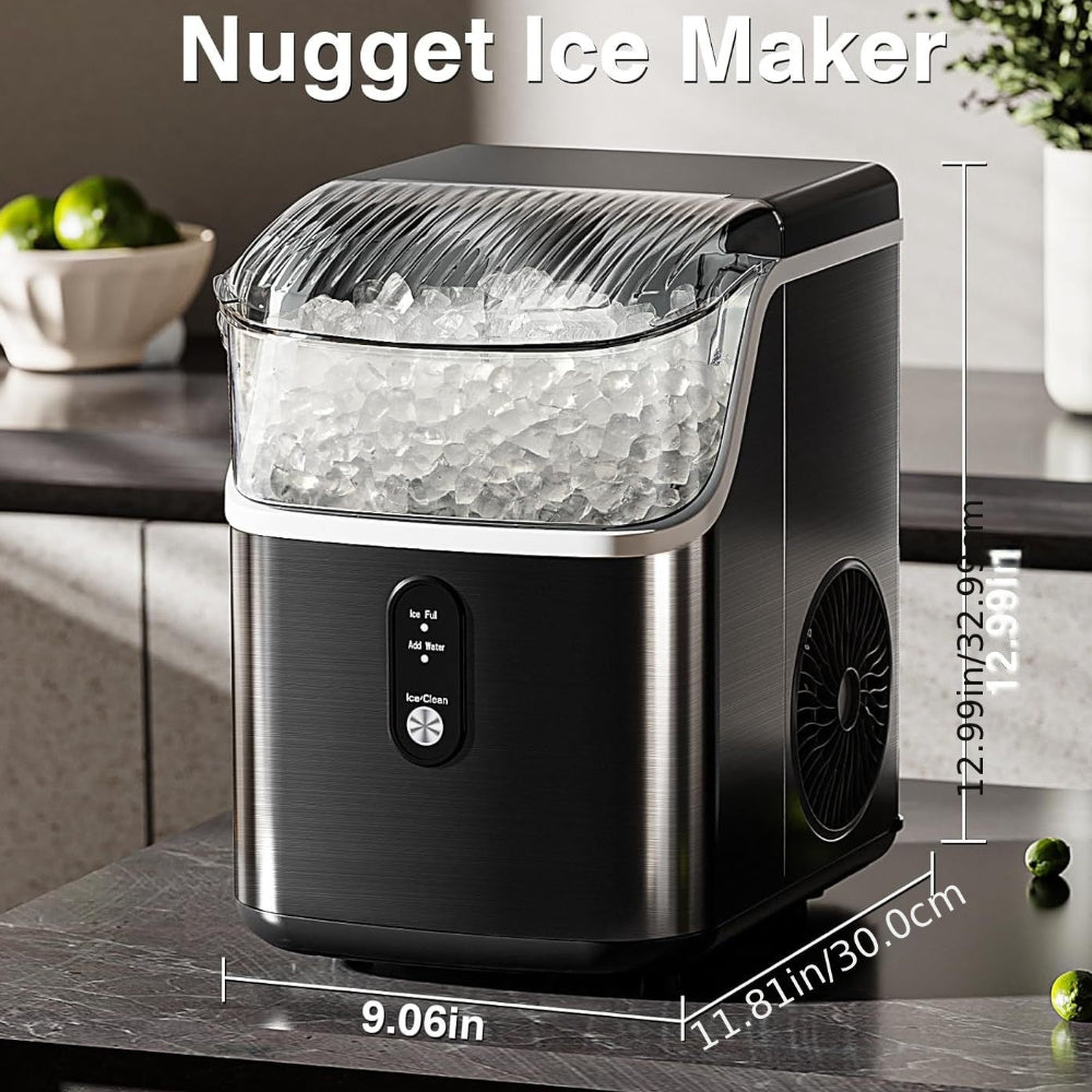 Nugget Ice Maker | Portable Countertop Ice Machine with Fast Production | Compact Design for Home and Office