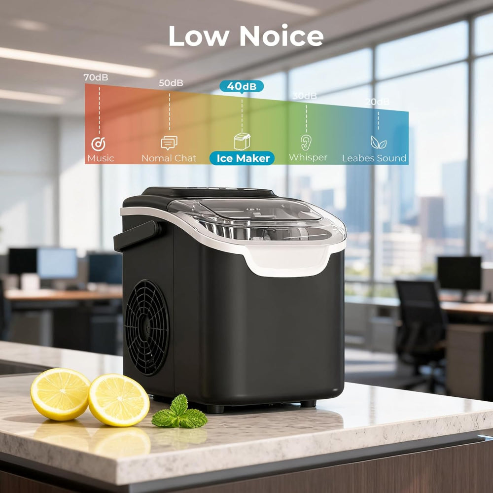 Nugget Ice Maker | Portable Countertop Ice Machine with Fast Production | Compact Design for Home and Office