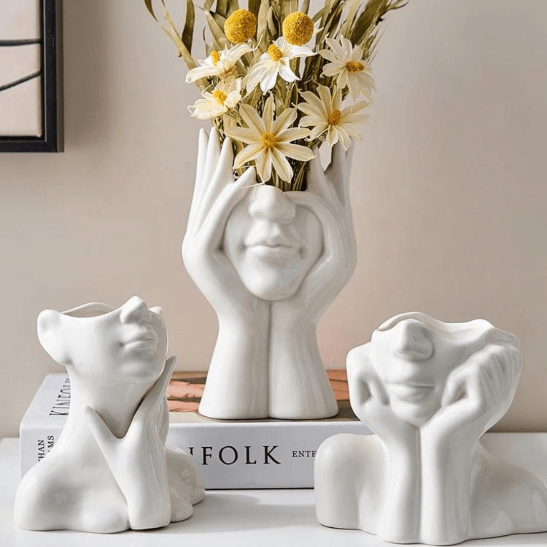 "Unique and Modern Ceramic Vase, Decorative Flower Vase for Living Room and Office" | Bowlift