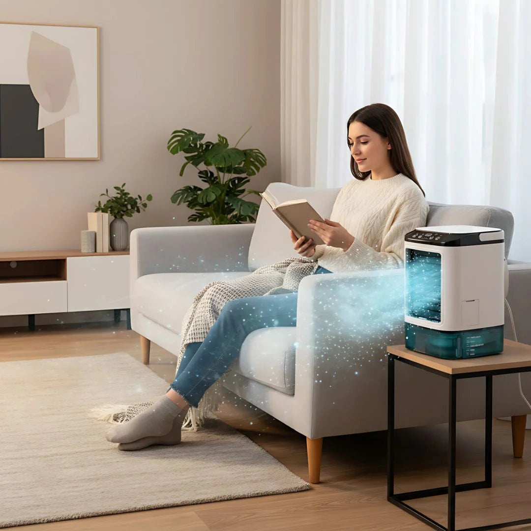 Portable Evaporative Cooler | Quiet 12W Fan with 900ml Tank | Efficient Cooling for Small Spaces