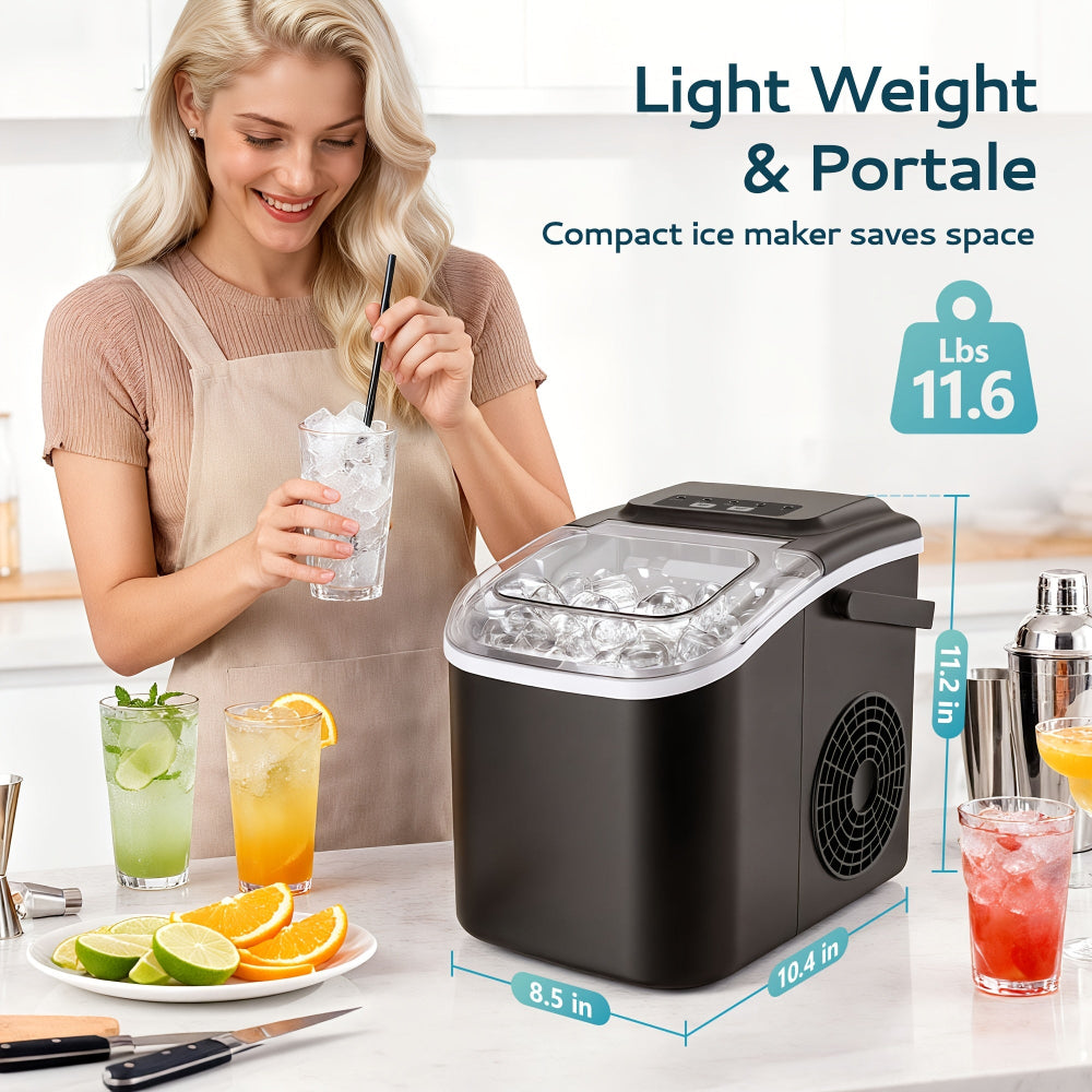 Portable Ice Maker | Countertop Bullet Ice Machine with Fast Production | Compact Design for Home and Outdoor Use