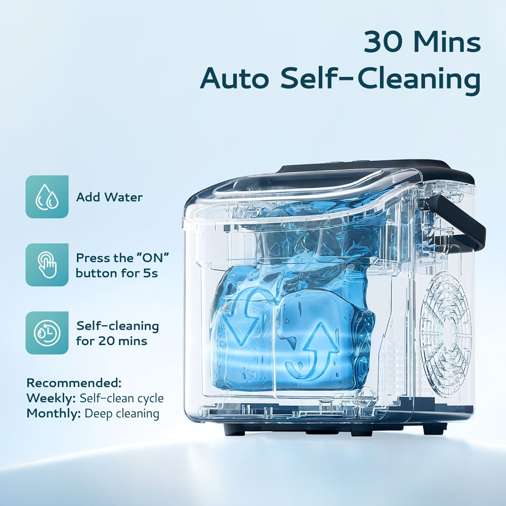Portable Ice Maker | Countertop Bullet Ice Machine with Fast Production | Compact Design for Home and Outdoor Use