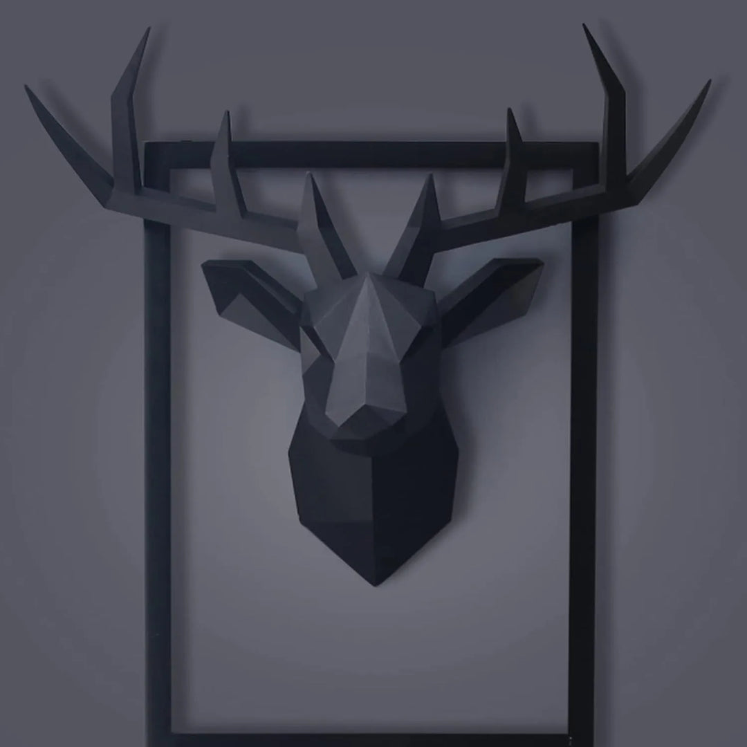 3D-Deer Head Sculpture, geometric resin, animal deer head wall decoration, modern home decor, luxurious decorative wall decor