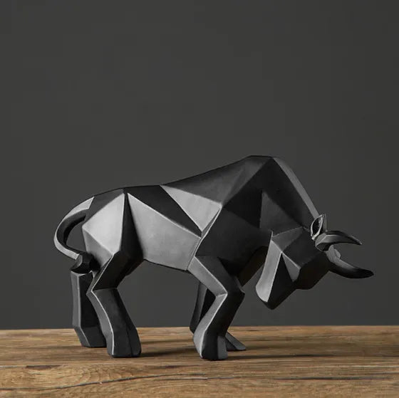 YuryFvna Modern Geometric Bull Statue, Ornament, Café, Bull Sculptures, Animal Figures, Abstract Hotel Home Decoration