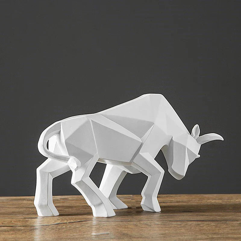 YuryFvna Modern Geometric Bull Statue, Ornament, Café, Bull Sculptures, Animal Figures, Abstract Hotel Home Decoration
