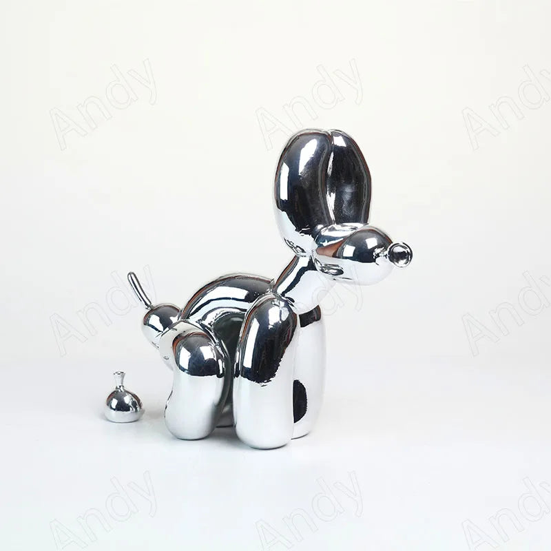 Minimalist Balloon Dog with Poop Ornament