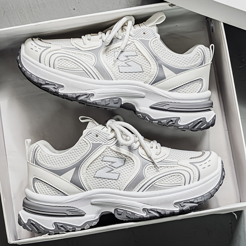 Unisex Casual Lace-Up Sneakers - Comfortable & Versatile