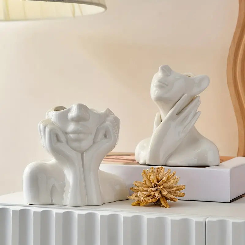 "Unique and Modern Ceramic Vase, Decorative Flower Vase for Living Room and Office" | Bowlift
