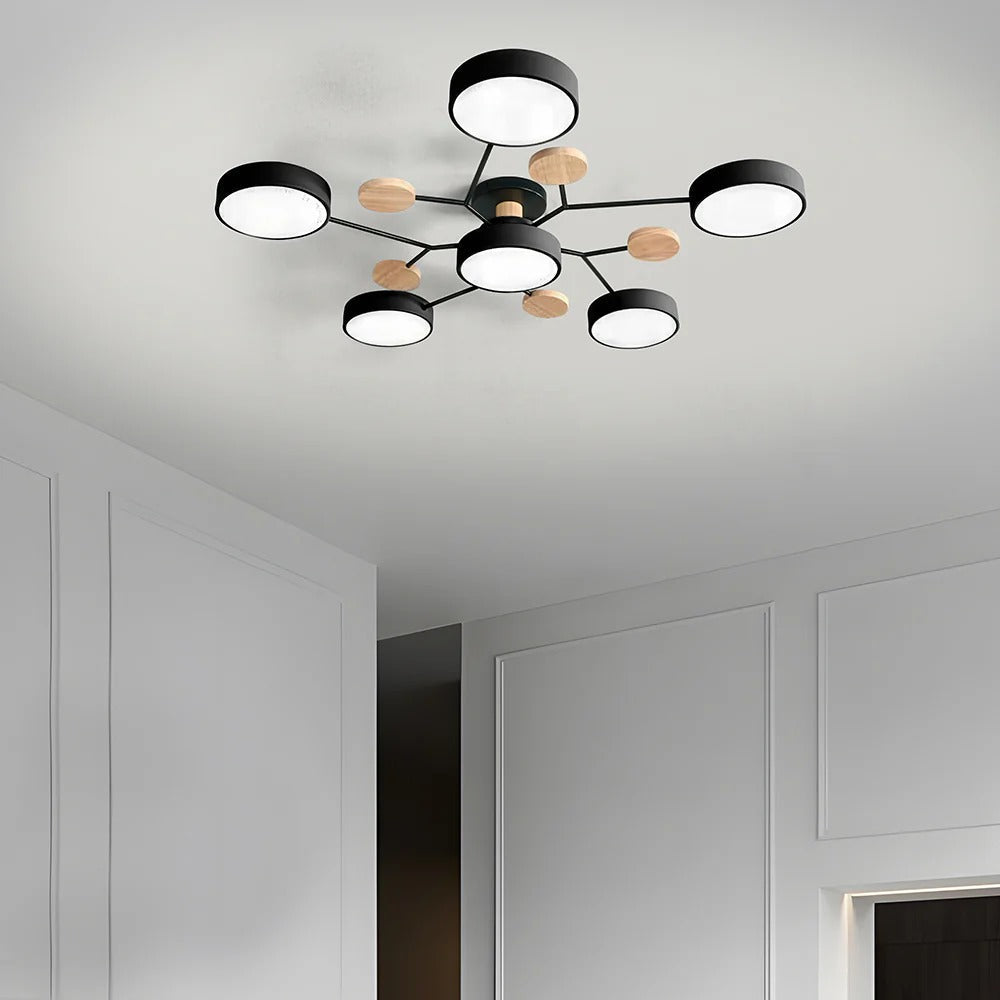 Modern Halo LED Semi-Flush Ceiling Light for Stylish Spaces