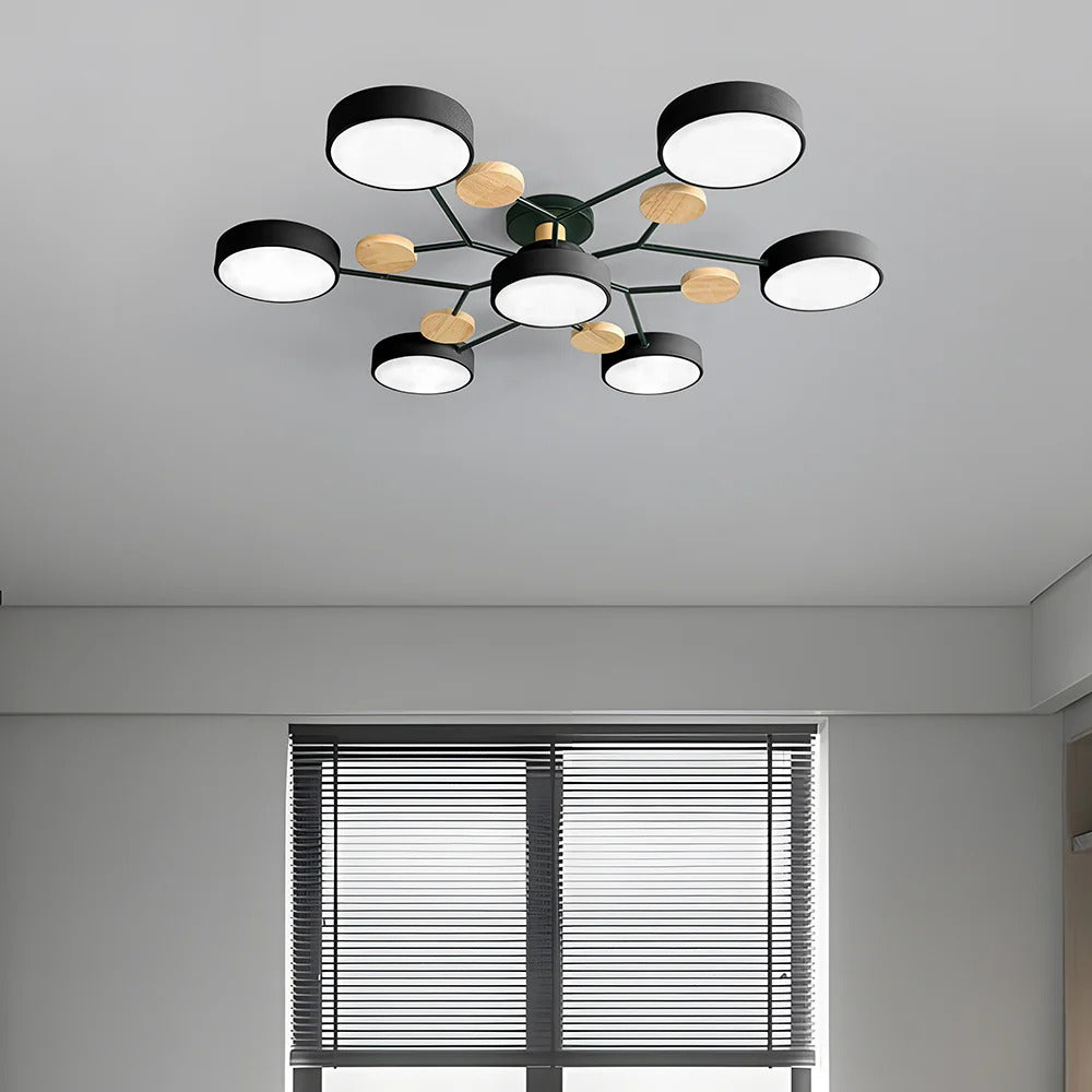 Modern Halo LED Semi-Flush Ceiling Light for Stylish Spaces