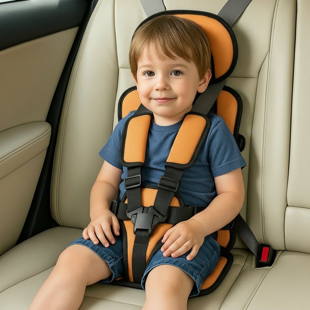 Unisex Portable Child Car Seat for Travel Safety - Lightweight & Foldable
