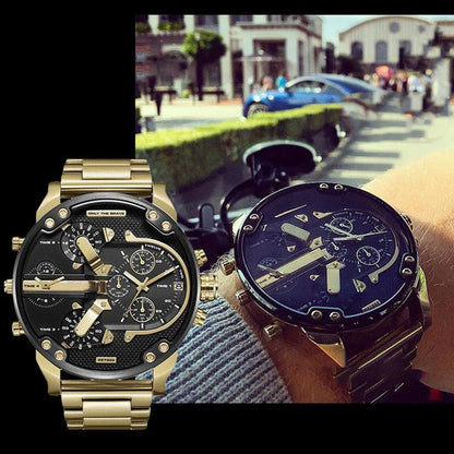Stainless Steel Chronograph Quartz Watch with 10 m Water Resistance