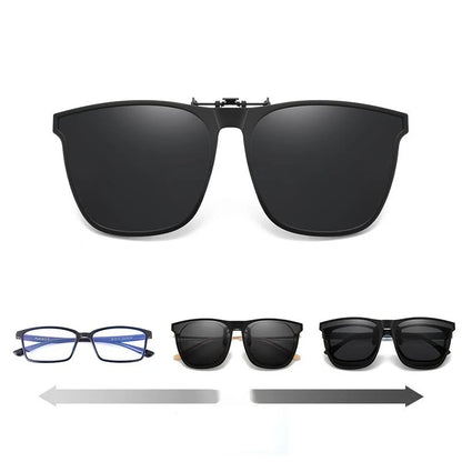 New polarized clip-on flip-up sunglasses