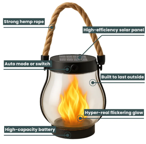 USB Rechargeable Rope Lantern with Light Sensor