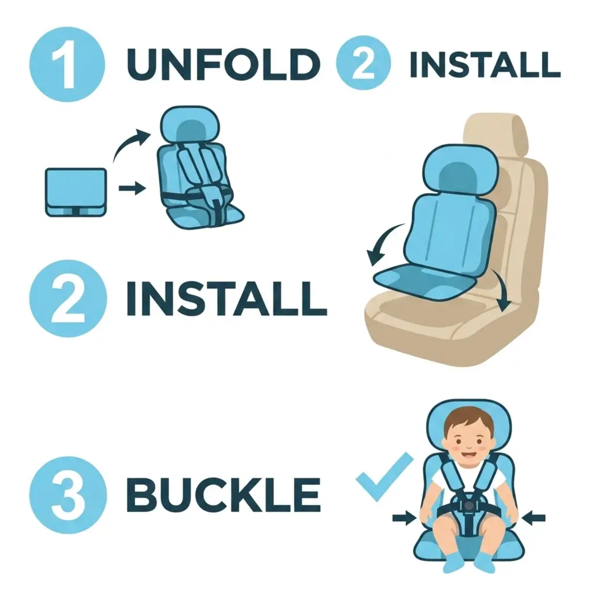 Portable &amp; Foldable Child Car Booster Seat