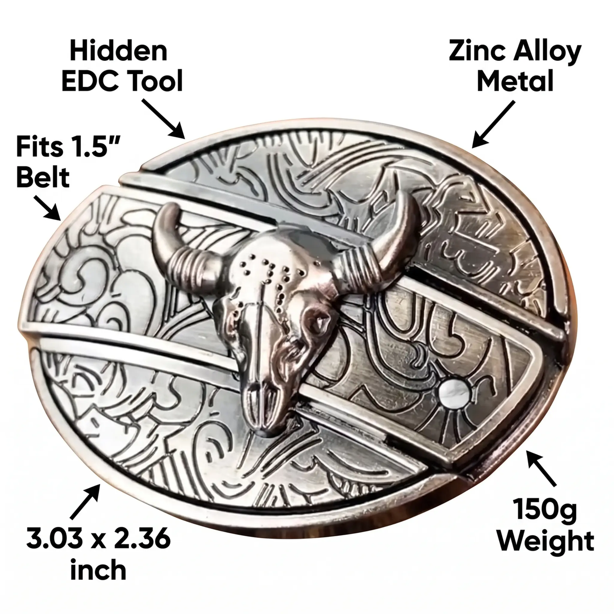 Metal Oval Cowboys Belt Buckle