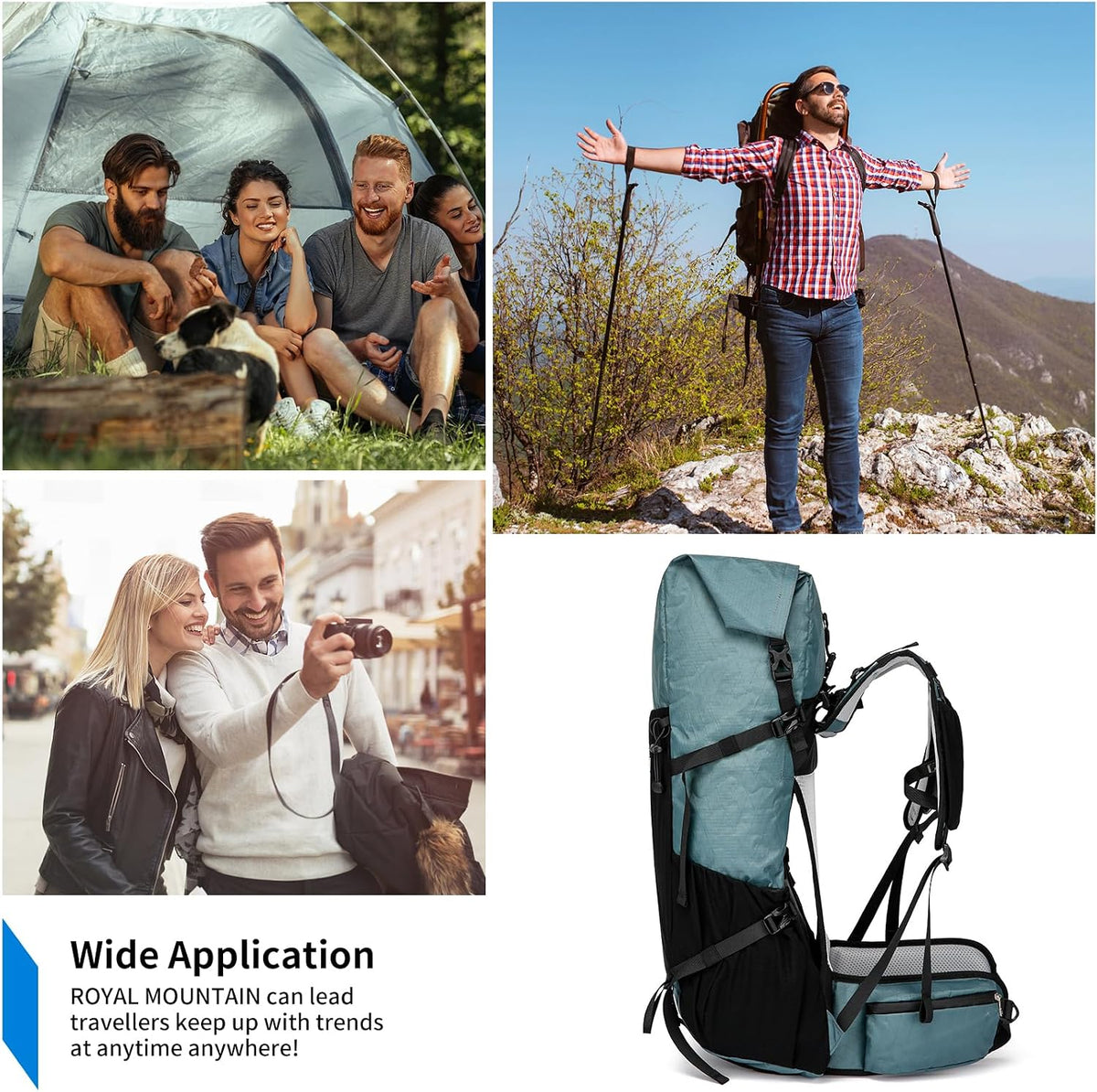 Adventure Gear | 50L Hiking Backpack with Internal Frame &amp; Lightweight Design | Durable Travel Bag for Mountain Climbing and Camping