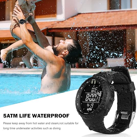 Active Gear | Waterproof Digital Sports Watch with LED Backlighting | Shock-Resistant Design for Outdoor Adventures
