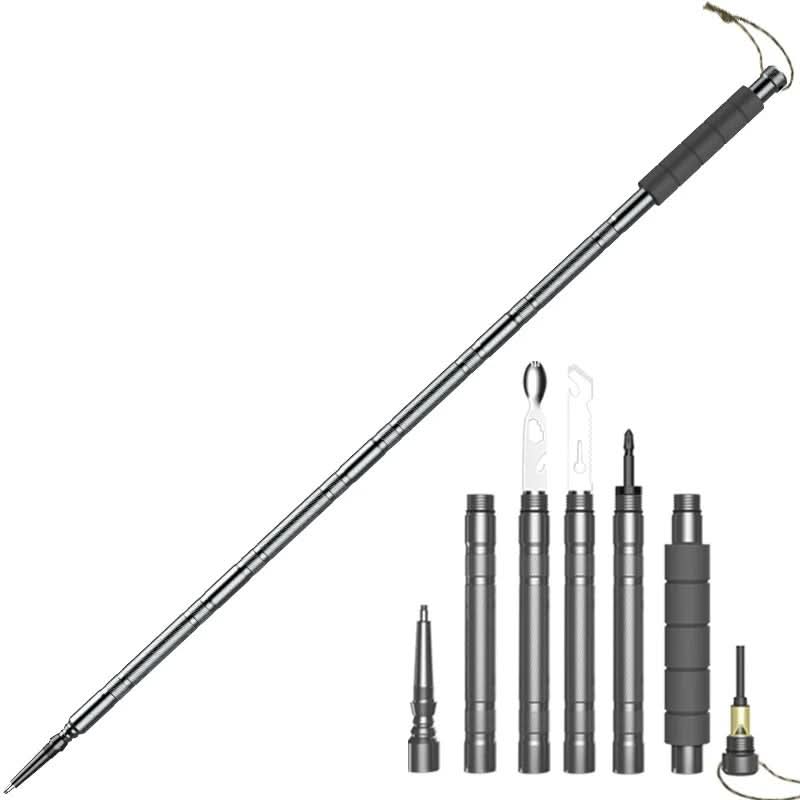 Adventure Gear | Tactical Hiking Pole with Multi-Tool Functionality | Lightweight &amp; Durable for Outdoor Preparation