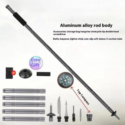 Adventure Gear | Tactical Hiking Pole with Multi-Tool Functionality | Lightweight &amp; Durable for Outdoor Preparation