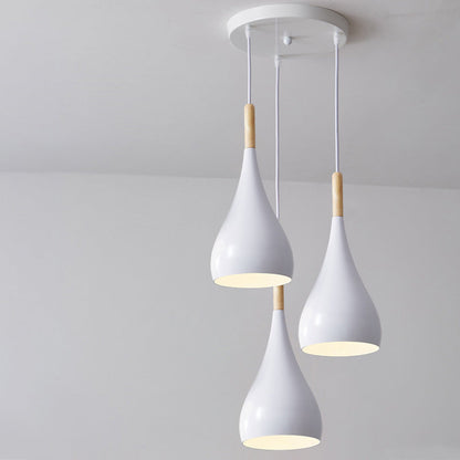 BowLift | Nordic Iron Wood Aluminum Pumpkin Water Drop 1-Light Pendant Light for Dining Room