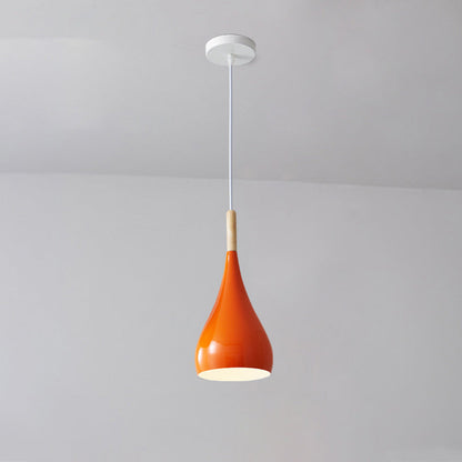 BowLift | Nordic Iron Wood Aluminum Pumpkin Water Drop 1-Light Pendant Light for Dining Room