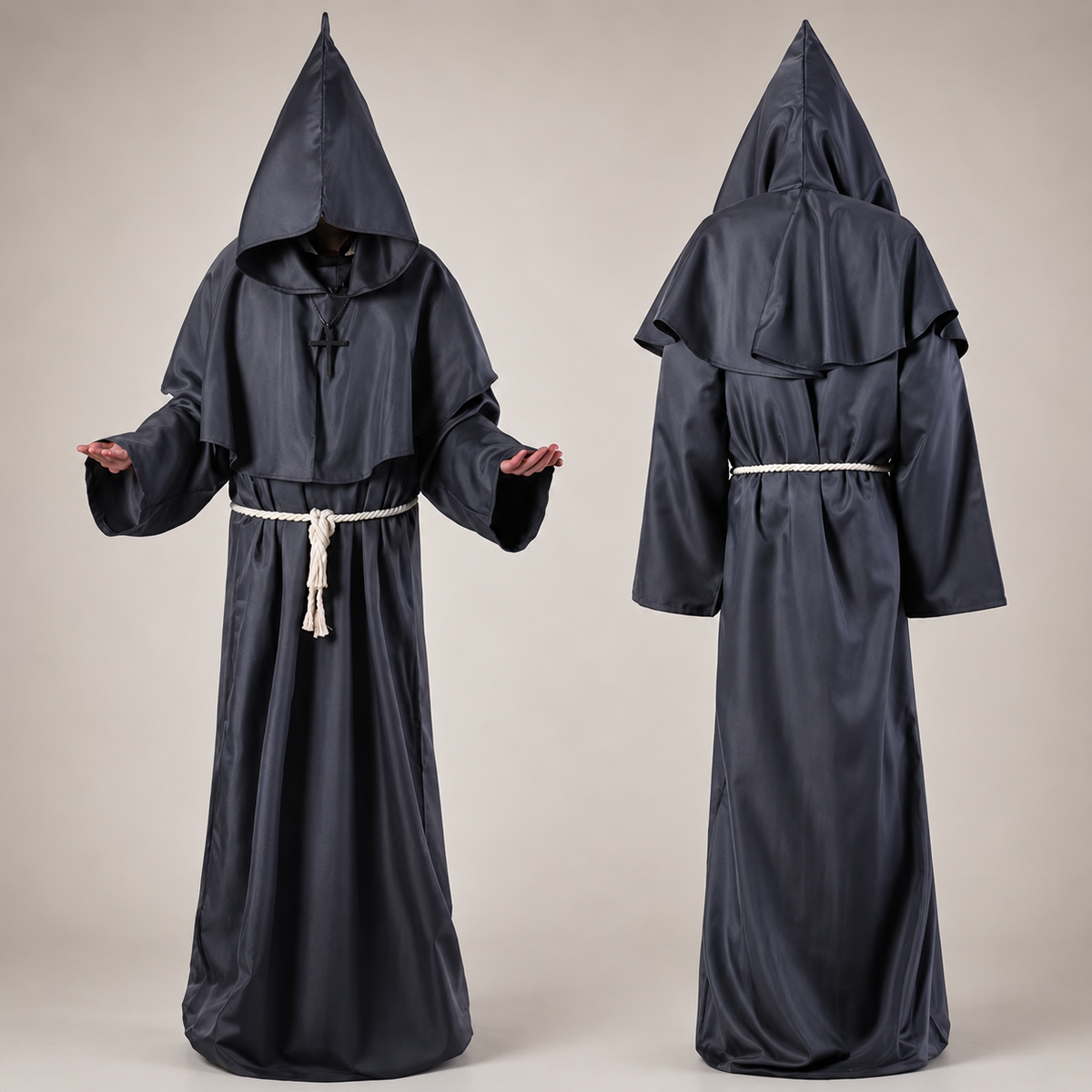 Classic Nun Costume | Adult Halloween Robe with Full-Length Design | Perfect for Themed Events