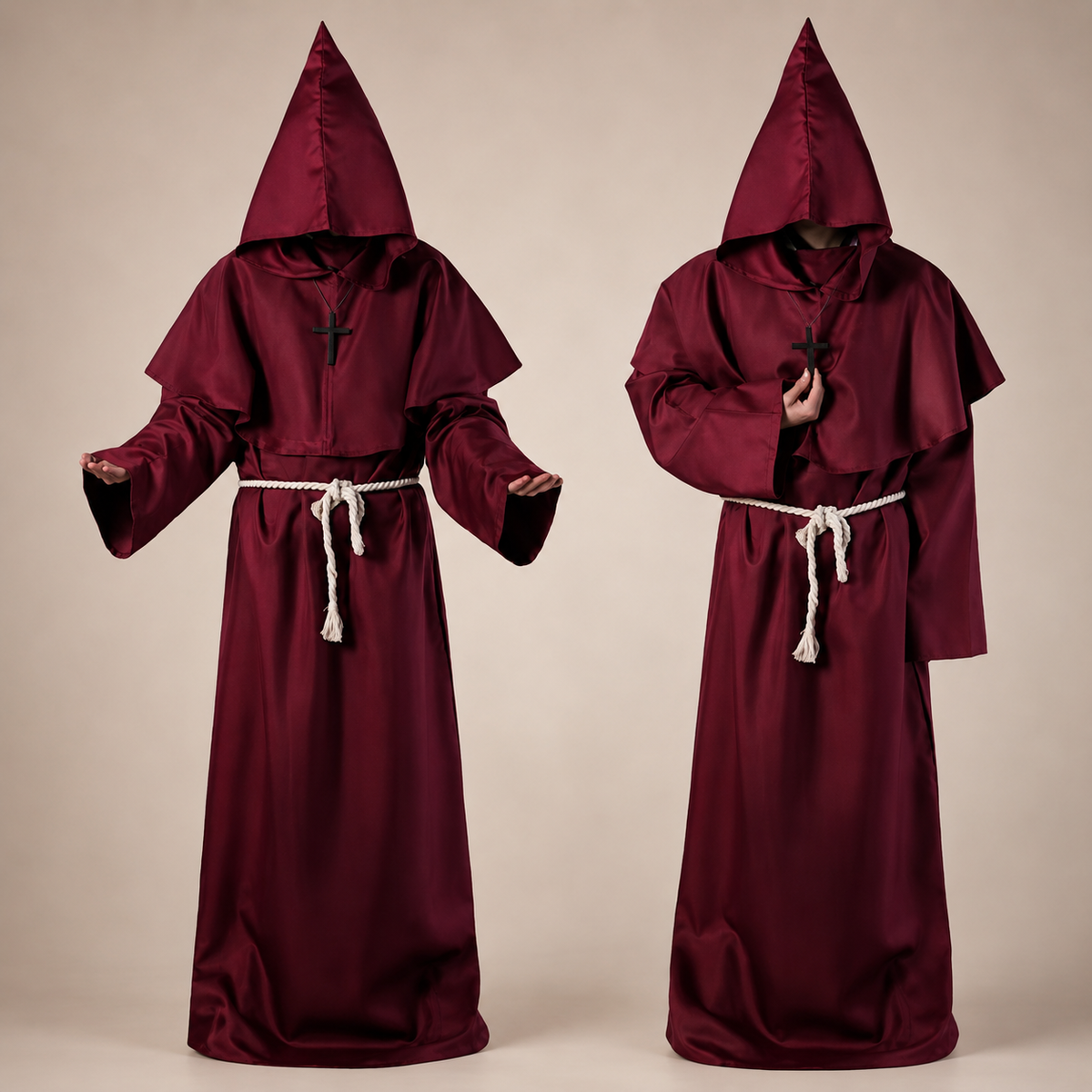 Classic Nun Costume | Adult Halloween Robe with Full-Length Design | Perfect for Themed Events