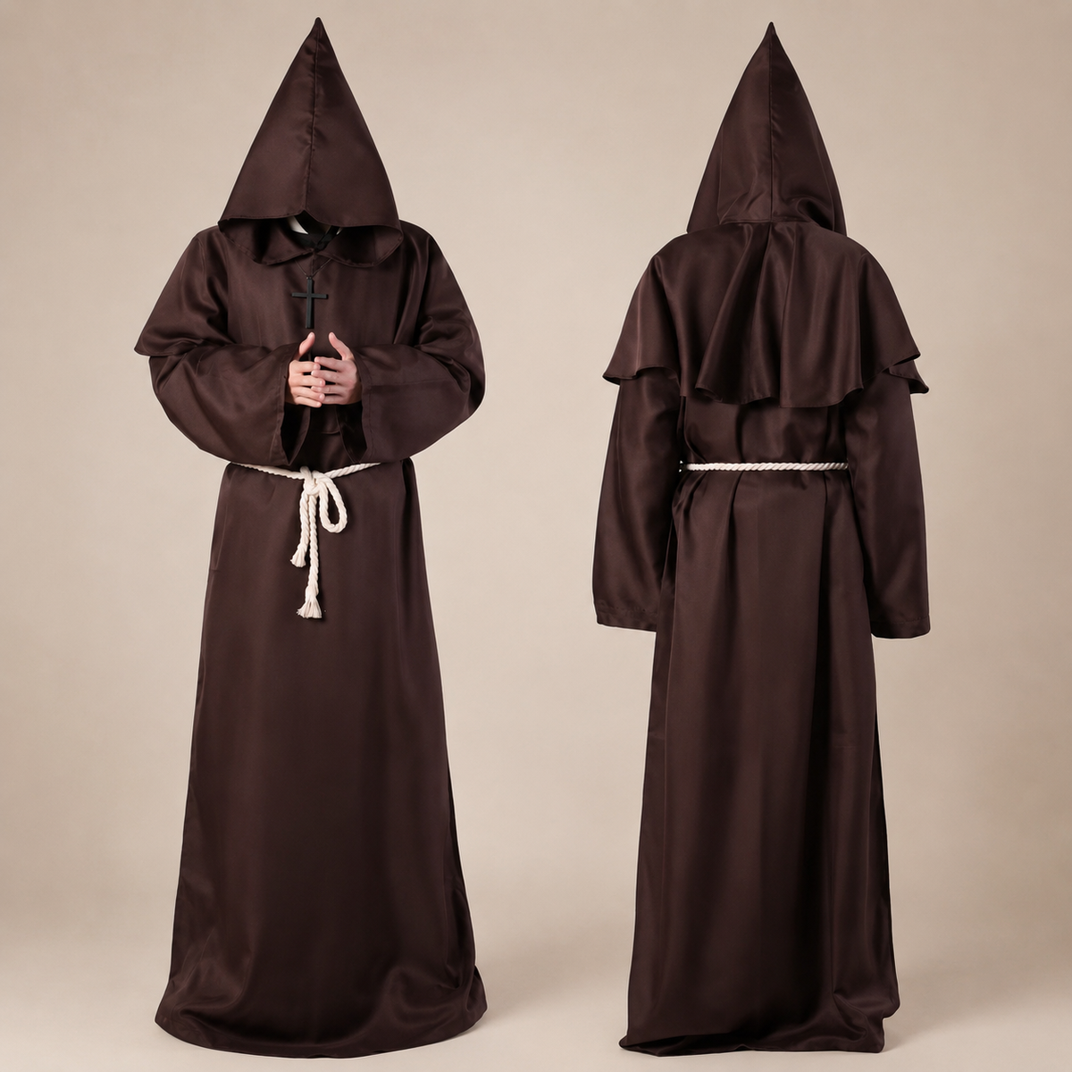 Classic Nun Costume | Adult Halloween Robe with Full-Length Design | Perfect for Themed Events