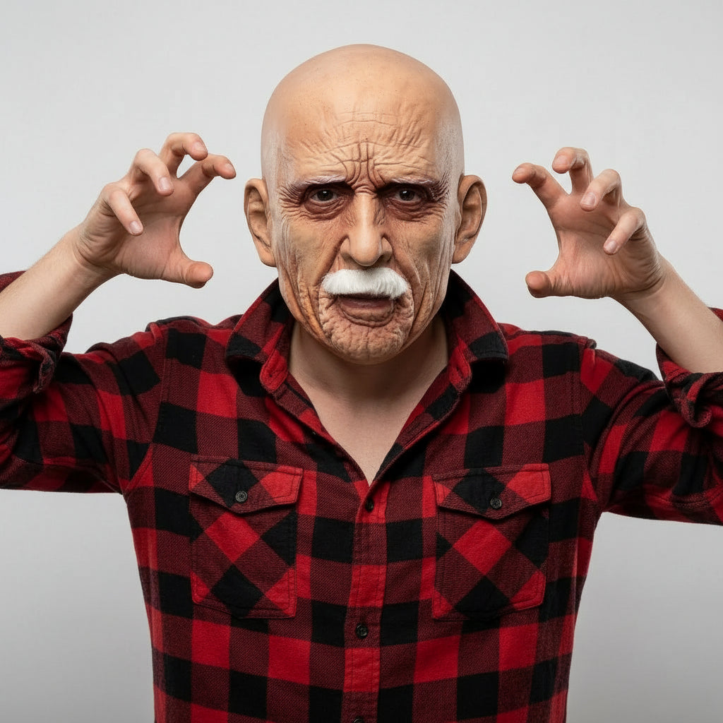Classic Old Face Halloween Mask | Realistic Full Head Design for Costume Parties