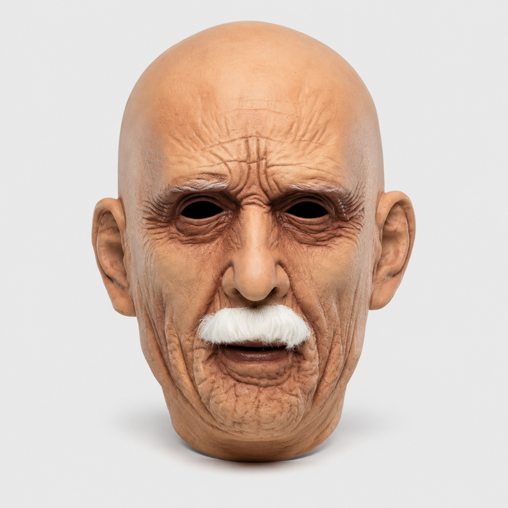 Classic Old Face Halloween Mask | Realistic Full Head Design for Costume Parties